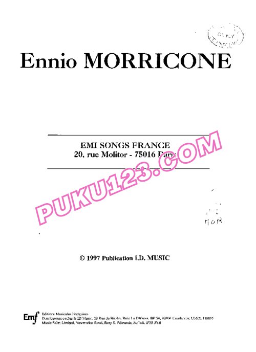 天天钢琴网-免费下载电影配乐大师 莫瑞康《Best of Ennio Morricone》最佳20首钢琴谱