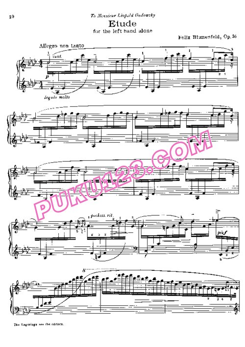 天天钢琴网-免费下载Blumenfeld - Etude in A Flat Major Op.36 for Left Hand Alone