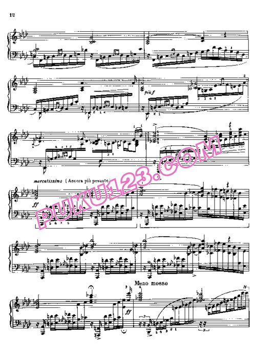 天天钢琴网-免费下载Blumenfeld - Etude in A Flat Major Op.36 for Left Hand Alone