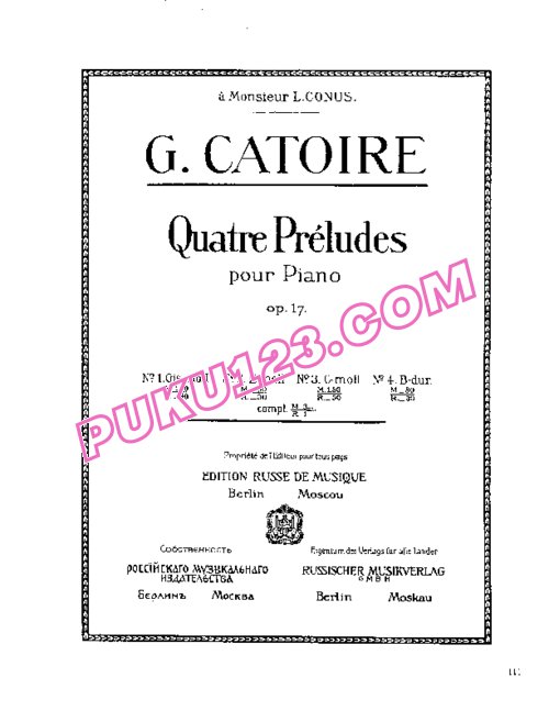 天天钢琴网-免费下载Catoire - 4 Preludes Op.17