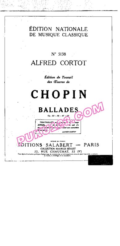 天天钢琴网-免费下载Chopin - Cortot - Ballade No.1 in g minor Op.23 柯尔托教学版