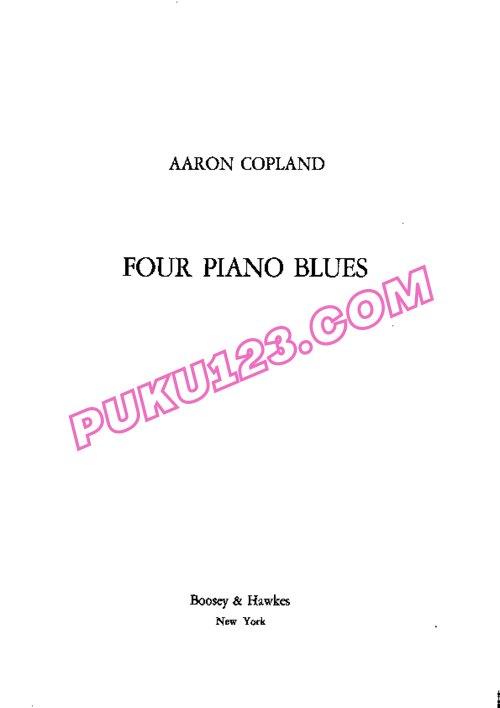 天天钢琴网-免费下载Copland - Four Piano Blues