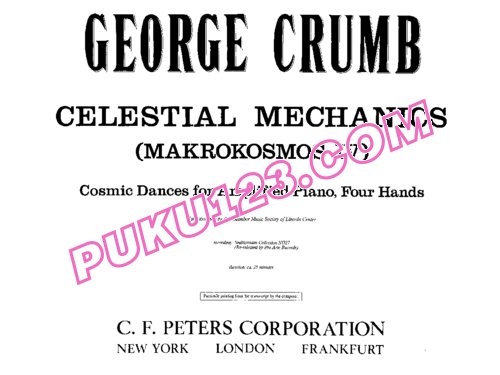 天天钢琴网-免费下载Crumb - Makrokosmos Volume 4, Celestial Mechanics - 4 Hands