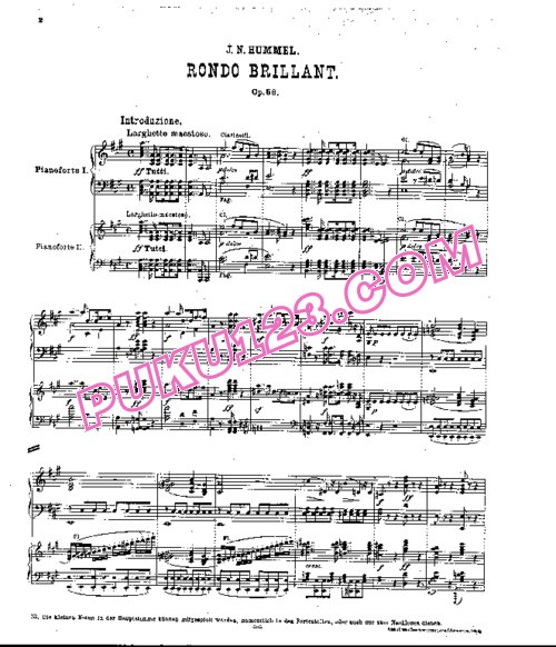 天天钢琴网-免费下载Hummel - Rondo Brillant Op.56 - 2 Pianos