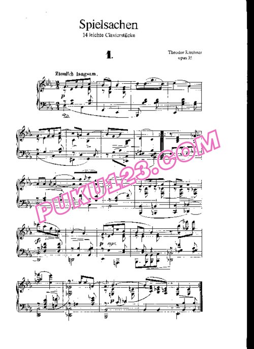 天天钢琴网-免费下载Kirchner - Spielsachen, 14 Leichte Klavierstucke Op.35