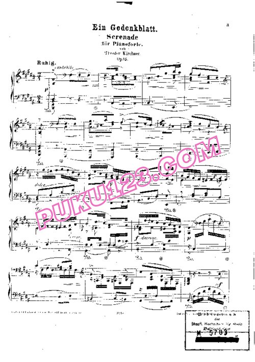 天天钢琴网-免费下载Kirchner - Ein Gedenkblatt Op.15 - Solo Piano 钢琴独奏版