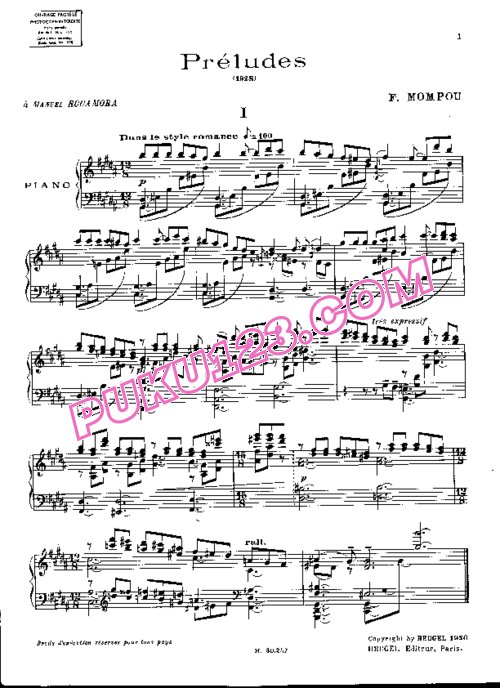 天天钢琴网-免费下载Mompou - 10 Preludes Pour Piano 第1-10首