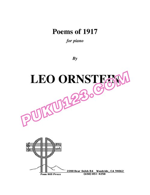 天天钢琴网-免费下载Ornstein - Poems of 1917 S.61