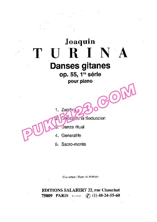 天天钢琴网-免费下载Turina - Danzas Gitanas Op.55