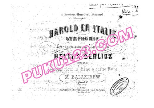 天天钢琴网-免费下载Berlioz - Balakirev - Harold en Italie Op.16 - 4 Hands 巴拉基列夫改编四手联弹版