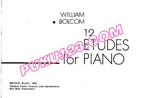 天天钢琴网-免费下载Bolcom - 12 Etudes for Piano