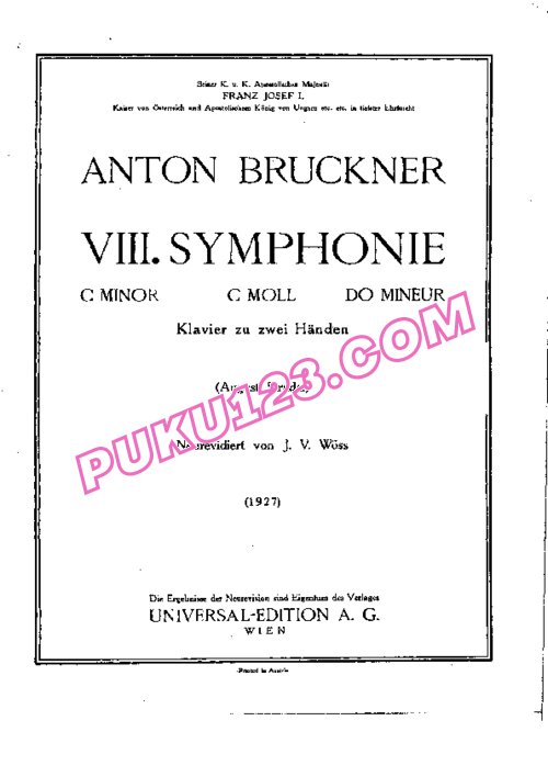 天天钢琴网-免费下载Bruckner - Symphony no.8 in c minor 钢琴独奏版