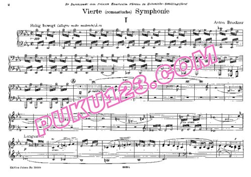 天天钢琴网-免费下载Bruckner - Singer - Symphony No.4 in E-flat Major - 4 Hands