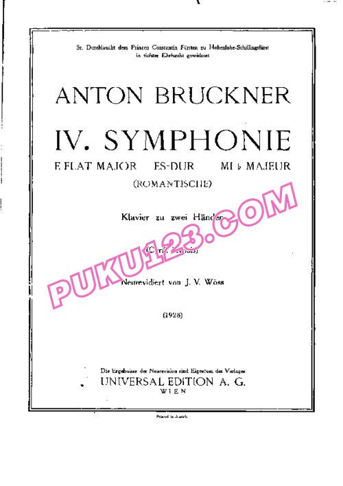 天天钢琴网-免费下载Bruckner - Symphony no.4 in E-flat Major - Romantische 钢琴独奏版