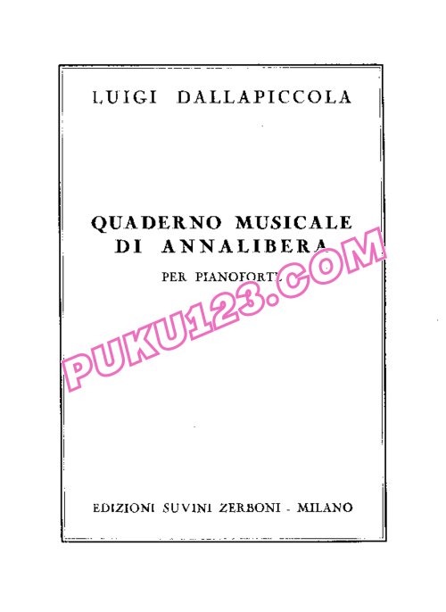 天天钢琴网-免费下载Dallapiccola - Quaderno Musicale Di Annalibera - 1