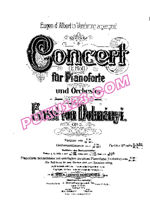 天天钢琴网-免费下载Dohnanyi - Piano Concerto No.1 in e Minor Op.5 - Full Score