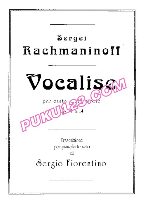 天天钢琴网-免费下载Rachmaninov - Fiorentino - Vocalise Op.34-14