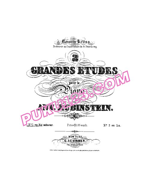 天天钢琴网-免费下载Rubinstein - 2 Grandes Etudes from Miscellenies Op.93 Book.2