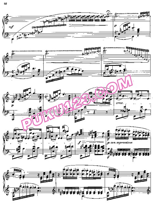 天天钢琴网-免费下载Rubinstein - Barcarolle No.5 in a Minor from Miscellenies Op.93 Book.4