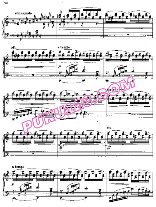 天天钢琴网-免费下载Rubinstein - Barcarolle No.5 in a Minor from Miscellenies Op.93 Book.4