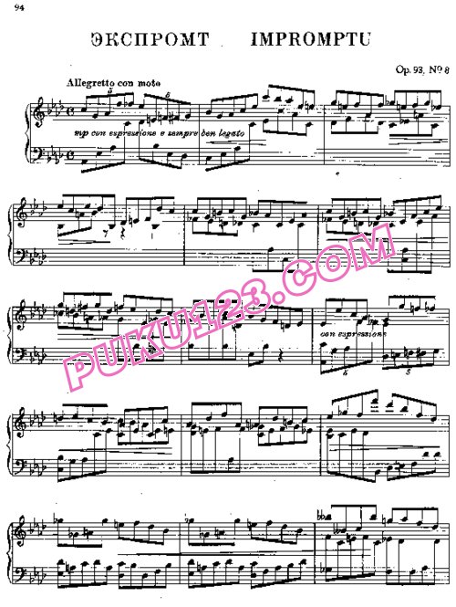 天天钢琴网-免费下载Rubinstein - Nouvelle Melodie et Impromptu from Miscellenies Op.93 Book.7