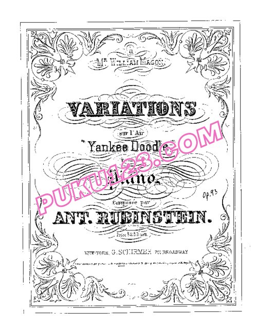 天天钢琴网-免费下载Rubinstein - Variations on Yankee Doodle from Miscellenies Op.93 Book.8