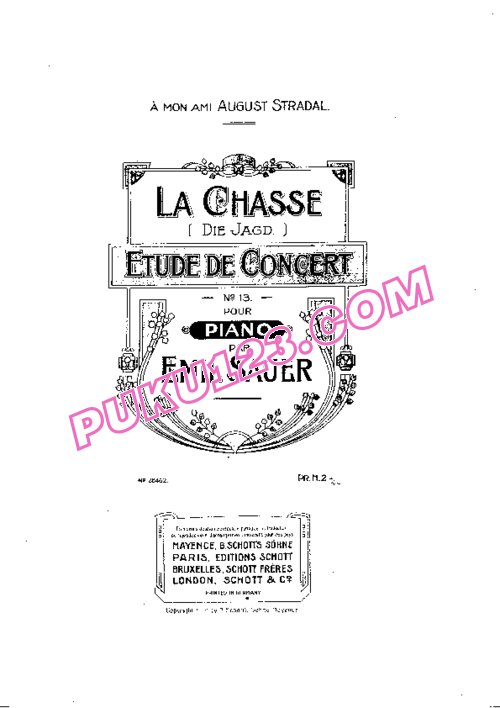 天天钢琴网-免费下载Sauer - Etudes de Concert No.13, La Chasse