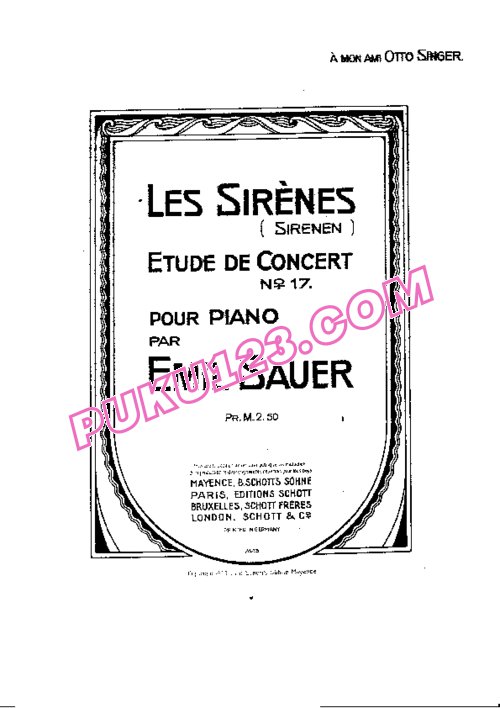 天天钢琴网-免费下载Sauer - Etudes de Concert No.17, Les Sirenes