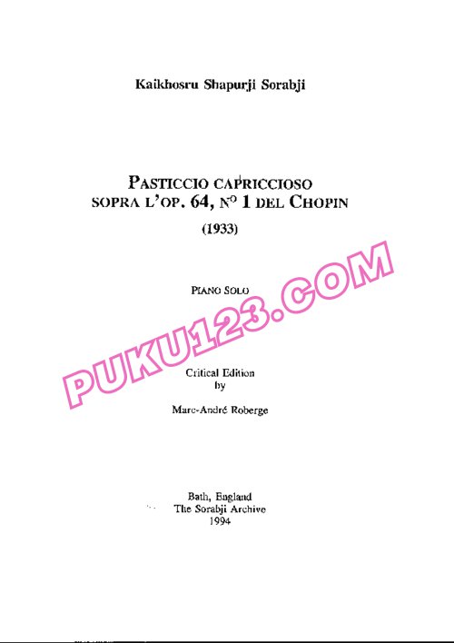 天天钢琴网-免费下载Sorabji - Chopin - Pasticcio Capriccioso on Minute Waltz Op.64-1 - 1933