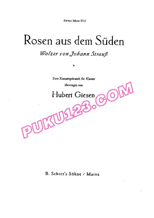 天天钢琴网-免费下载Johann Strauss - Giesen - Roses from the South Op.388 吉森改编钢琴独奏版