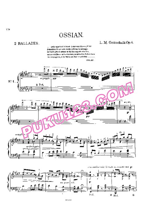 天天钢琴网-免费下载Gottschalk - Ossian, Deux Ballades Op.4