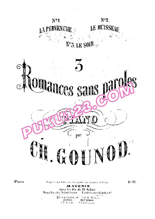 天天钢琴网-免费下载Gounod - Trois Romances Sans Paroles