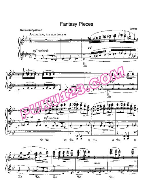 天天钢琴网-免费下载Griffes - Fantasy Pieces Op.6