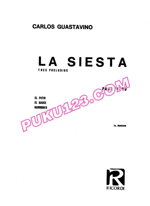 天天钢琴网-免费下载Guastavino - La Siesta, Tres Preludios