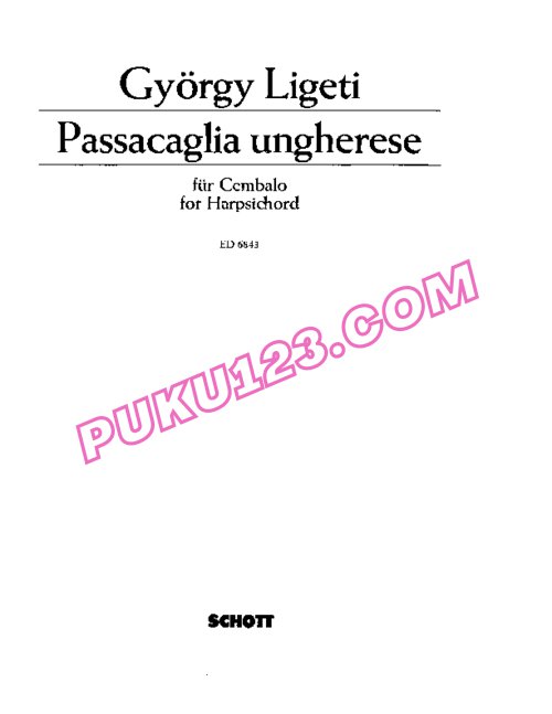 天天钢琴网-免费下载Ligeti - Passacaglia Ungherese