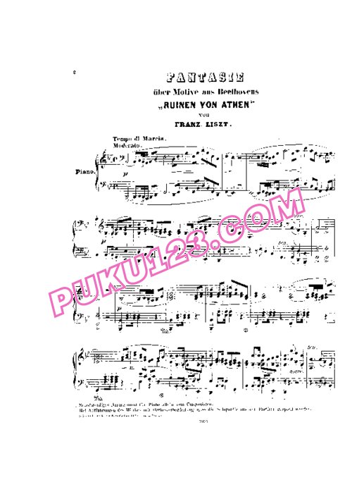 天天钢琴网-免费下载Liszt - Fantasie uber Motive aus Beethoven s Ruinen von Athen S.389