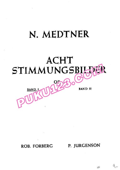 天天钢琴网-免费下载Medtner - Eight Stimmungsbilder Op.1