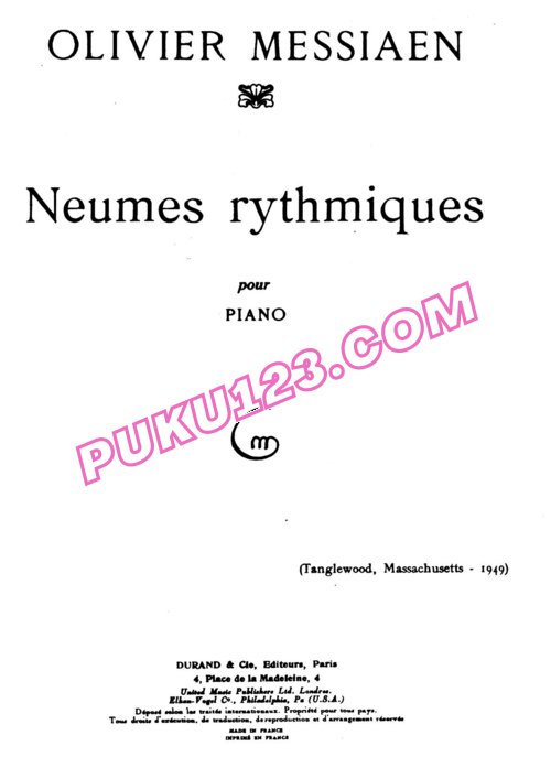 天天钢琴网-免费下载Messiaen - Neumes rythmiques