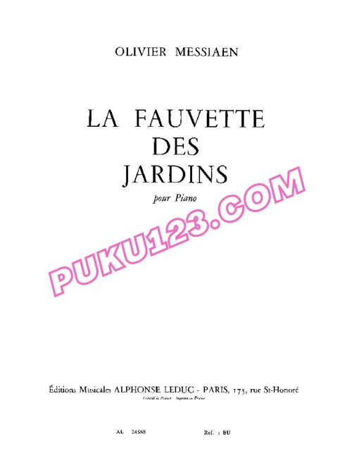 天天钢琴网-免费下载Messiaen - La Fauvette des Jardins