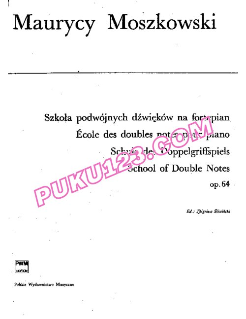 天天钢琴网-免费下载Moszkowski - School of Double Notes Op.64